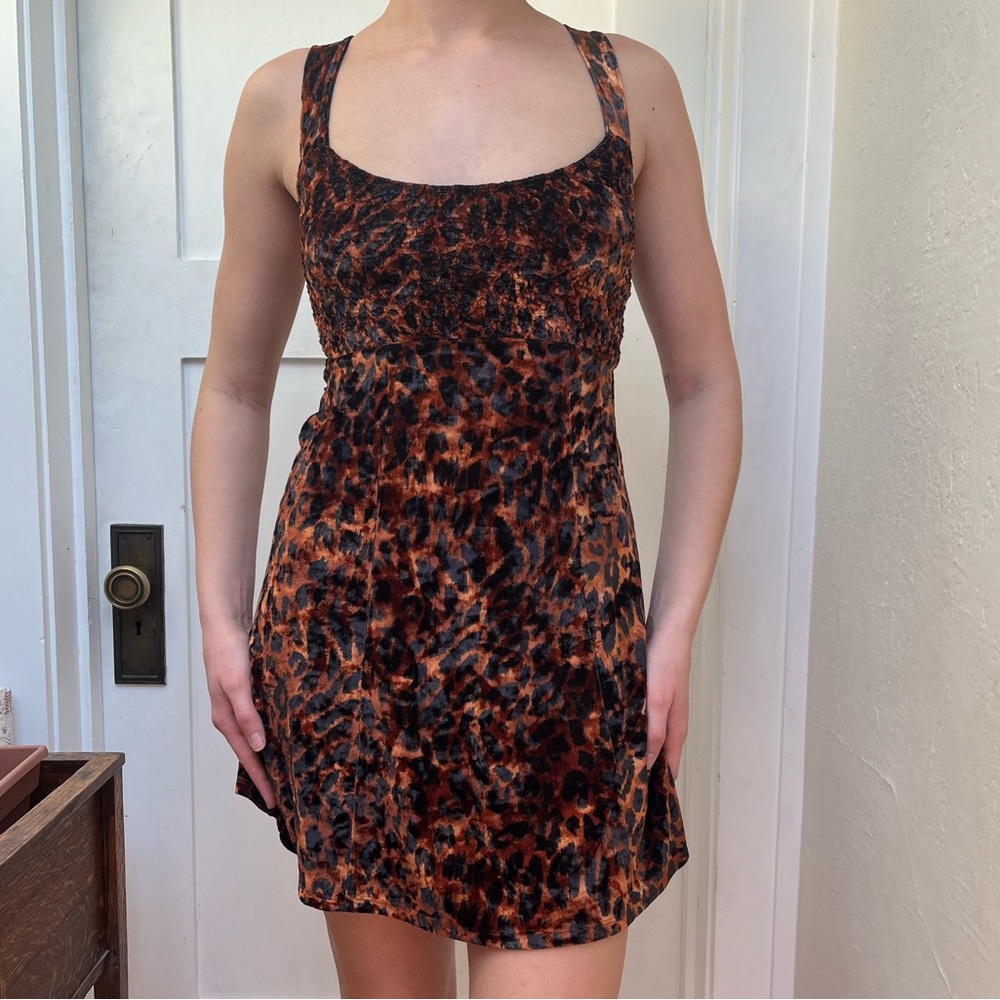 Free People Leopard Print Mini Dress